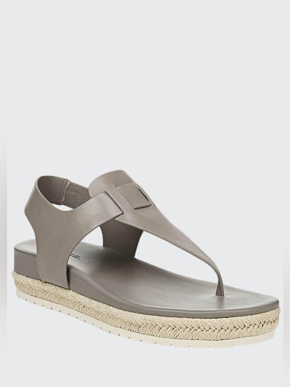 VINCE Flint Platform Espadrille Taupe Leather Sandals Size 7